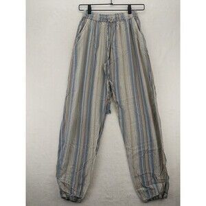 Angie Boho Style Jogger Vertical striped Tassled Drawstring Pants Womens Sz S